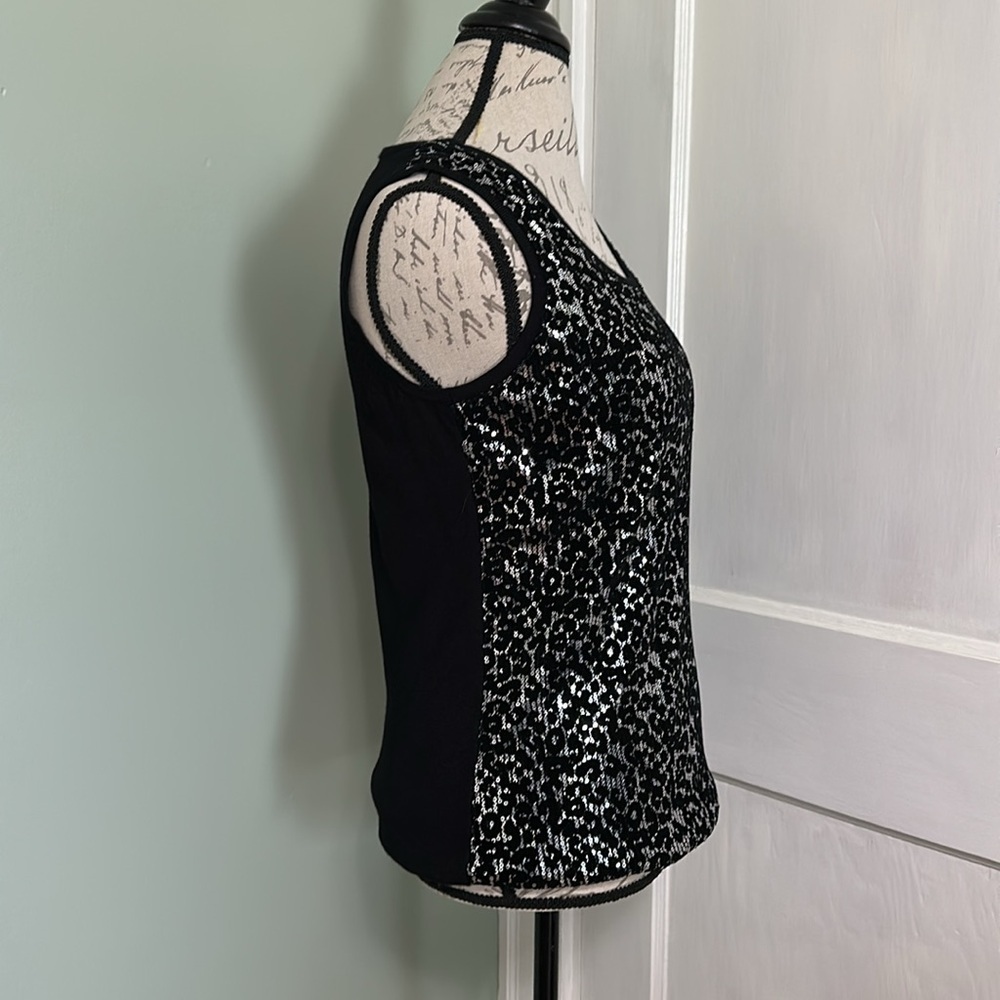 VERVE Black and Silver Sequin Sleeveless Sweater
